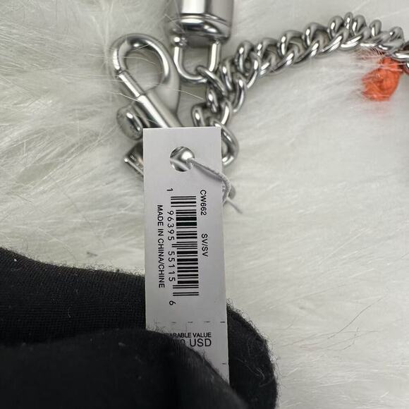 Coach Silver Swagger Chain With Charms Flower, Bear, C, Rainbow, Lock CW662 NWT - Picture 5 of 10